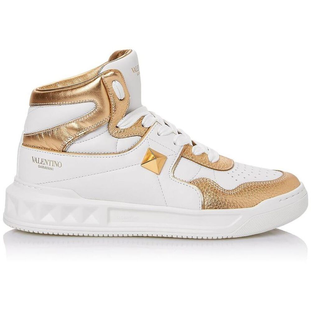 Valentino Garavani Womens Mid-Top Gold Casual and Fashion Sneakers Shoes NWT - Picture 2 of 3